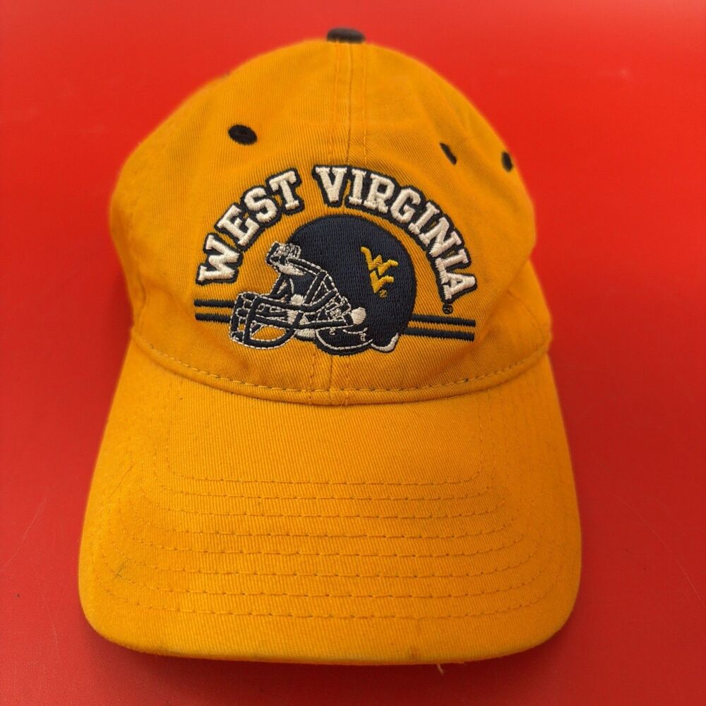 The Game West Virginia Mountaineers  Adjustable Embroidered Logo Yellow Hat Cap